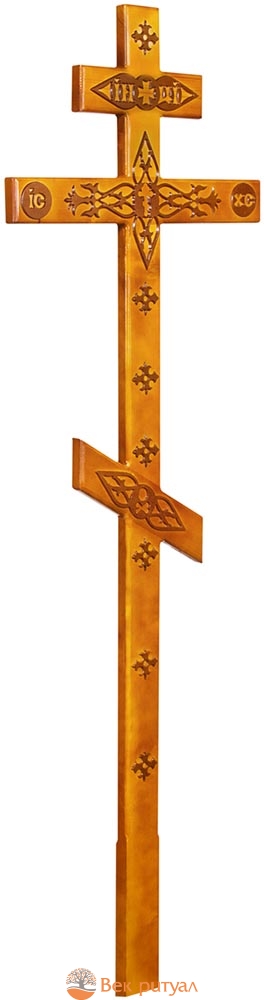Крест на могилу деревянный КДС-05 С декором